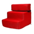 thumbnail image 2 of Maoww Portable Washable Pet Dog Stairs Ladder Ramp 3 Steps for Indoor Red 35 x 30 x 30cm 1Set, 2 of 6