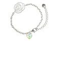 thumbnail image 2 of Delight Jewelry Clear AB Crystal Heart Silver-tone Flower Link Chain Bracelet, 6.75"+2" Extender, 2 of 4