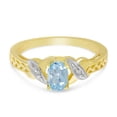 thumbnail image 6 of 14k Yellow Gold Oval Aquamarine And Diamond Ring, 6 of 6