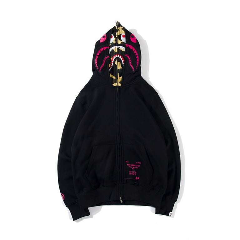 Bape x undefeated double shark full zip hoodie black hot sale