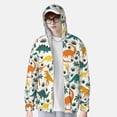 thumbnail image 2 of Fotbe Dinosaurs and Tropical Leaves Chaqueta con Protección Solar UPF 50+ para Hombre y Mujer, Camisa con Capucha y Bolsillos-Small, 2 of 7