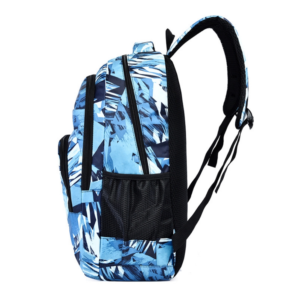 Mochilas escolares para niños, con múltiples bolsillos, estampadas, para niñas, útiles escolares, azul 7