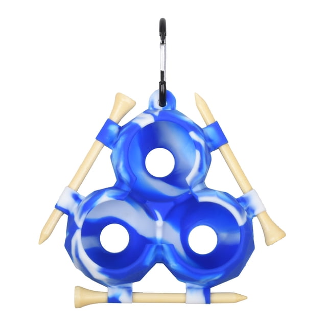 New Portable Mini Golf Ball Protective Cover Soft Silicone Golf Ball Holder With 3pcs Golf Tees Camouflage blue