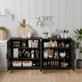 thumbnail image 4 of MAYEERTY 31"x31"x16" Storage Cabinet Wood Accent Cabinet for Living Room, Black, 4 of 8