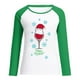 thumbnail image 4 of Camiseta informal de manga larga con cuello redondo y estampado navideño de retazos de primavera para mujer Fridja  bvmnju1565, 4 of 6