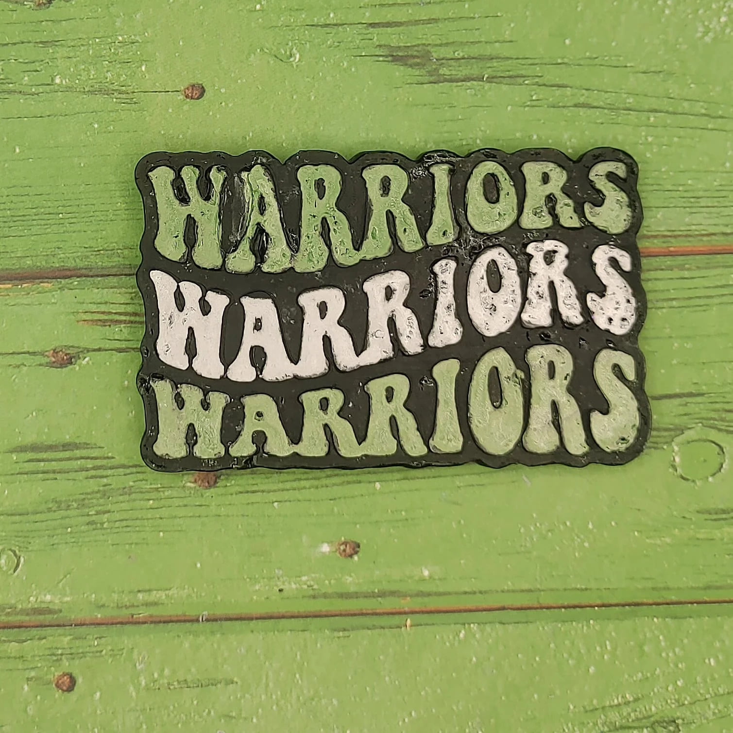 Warriors 3x Retro Font Silicone Freshie Mold