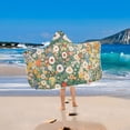 thumbnail image 2 of Yayeee Kids Hooded Towels Toddler Soft Absorbent Beach Bathing Wrap 50" x 23.5", Beige Floral Garden, 2 of 5