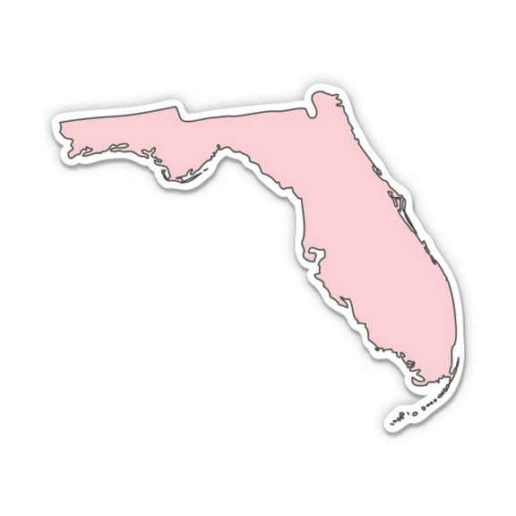 Florida Shape Pink - 3" Vinyl Sticker - For Car Laptop Water Bottle Phone - Waterproof Decal