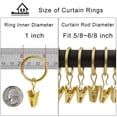 thumbnail image 3 of Anillos de cortina con clips WeekSeight, paquete de 44, dorados, 3 of 8