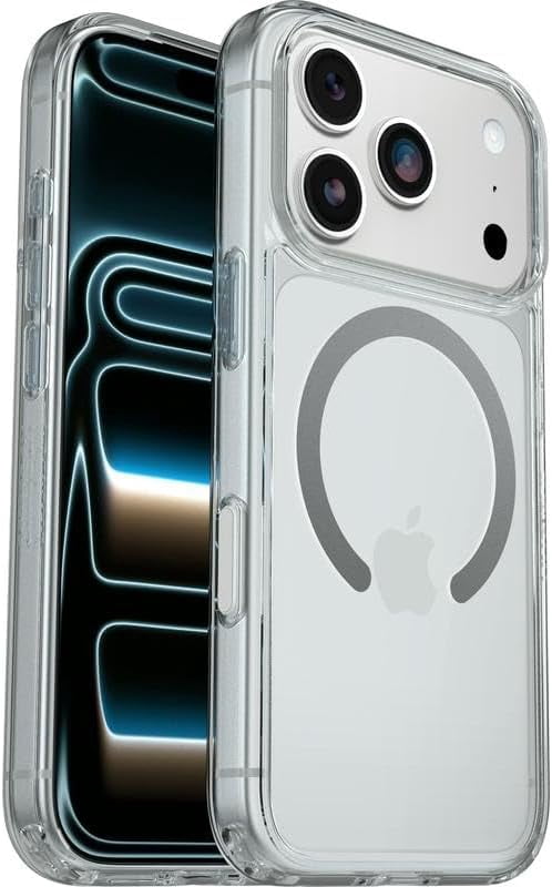 OtterBox iPhone 17 Pro (Only) Bundle: Symmetry Clear Series+ Case & Screen Protector - Clear - Snaps to MagSafe - Ultra-Sleek - Raised Edges Protect Camera & Screen - Non-Retail Packaging
