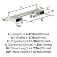 thumbnail image 4 of Amerock Cityscape 3 inch (76mm) Center-to-Center Satin Nickel Cabinet Pull - 10 Pack, 4 of 5