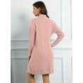 thumbnail image 3 of Women’s Cozy Anti-Pill Fleece Lounge Sweater Dress - Anti-Static, Machine Washable, Stylish & Warm, 3 of 6