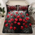 thumbnail image 2 of Homewish Red Floral Rose Full Size Sheets 4-Piece for Boys Girls,Gothic Style Breathable Bed Sheets,Romantic Valentine Lightweight Sheet Sets,Super Cozy Room Decor, 2 of 7
