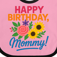 thumbnail image 4 of Inktastic Happy Birthday Mommy Floral Design Boys or Girls Baby Bib, 4 of 4