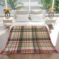 thumbnail image 5 of Red Brown Plaid Throw Blankets, Country Farmhouse Checkered Soft Fleece Blanket Decorative for Home Sofa Couch Chair Living Bedroom, 40x50 inches,, 5 of 8