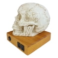 thumbnail image 4 of Mesoamerican Maya Aztec Skull LED Night Light Statue With USB Charging Wood Base, 4 of 7