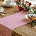 thumbnail image 2 of Christmas Table Runner 13x72 Inch, Xmas Trees Snowflakes Holiday Decorative Farmhouse Table Decoration for Kitchen Dinning, Indoor Outdoor Dinner Party Decor (Pink) GT153-72, 2 of 6