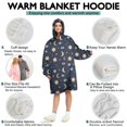 thumbnail image 5 of Wearable Oversized Blanket,Dark Blue Sun Moon Star Eye Planet Pattern Wearable Blanket Hoodie for Adults,Cozy Hooded Blankets with Super Pockets,Super Warm Fuzzy Pullover for Women & Men, 5 of 6