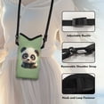 thumbnail image 5 of ZIATUBLES Cellphone Shockproof pouch Bag Soft Neoprene Cellphone Bag Portable Phone Sleeve Case with Adjustable Strap Top Opening Phone Case, 4 X 8 Inch, Cartoon Panda Green, 5 of 7