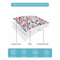 thumbnail image 5 of Quilts Twin Size, Red Blue Leaf Soft Comforter Bedding Set for Bed, Summer Vintage Botanical Branch Lightweight Quilted Bedspread with Pillow Cover(2 Pieces) for All Season, 68x86 Inch, 5 of 6