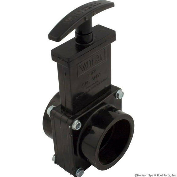 Valterra ABS Gate Valve w/Plastic Paddle & Handle, 1-1/2″ Slip x Slip Black 7101
