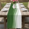 thumbnail image 6 of Sage Green Ombre Ocean Wave Table Runner 36 Inches Long,Kitchen Dining Tablerunners Modern Minimalist Style Linen Table Runners Dresser Scarves for Home Dinner Wedding Holiday Party Decor, 6 of 9