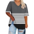thumbnail image 1 of Camisetas de Cuello en V Mujeres de Manga Corta Sobredimensionada Impresa Camiseta Interior de Verano, Top Deportivo para el Uso Casual, 1 of 4