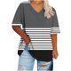 thumbnail image 1 of Camisetas de Cuello en V Mujeres de Manga Corta Sobredimensionada Impresa Camiseta Interior de Verano, Top Deportivo para el Uso Casual, 1 of 4