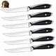 thumbnail image 1 of Juego de 6 cuchillos para carne premium Homgeek - Acero inoxidable alemán 1.4116, filo microserrado permanente, mango ergonómico y diseño full-tang para cortes perfectos en carnes, pizzas y frutas., 1 of 6