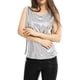 thumbnail image 3 of Día de San Patricio Camiseta Sin Mangas Con Cuello En U, Elástico, Ajustado, Brillante Y Metálico Brillante Para Mujer Plata L, 3 of 6