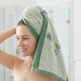 thumbnail image 6 of Unique Bargains Cotton Striped Hand Towel for Bathroom Kitchen Gym Green 2pcs 29" x 13", 6 of 8