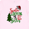 thumbnail image 4 of Inktastic Santa is Promoting Me to Big Sister Green Plaid Tree Girls Baby T-Shirt, 4 of 5