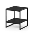 thumbnail image 5 of Furinno Camnus Side Table, 2-Tier Black End Table with Metal Frame, Square Night Stand with Open Shelf, Bedside Table, Easy Assembly, for Living Room, Bedroom, Dark Americano, 5 of 5