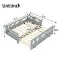 thumbnail image 4 of Twin Montessori Floor Bed or Double Twin Platform Bed for Kids, Solid Wood Twin Bed Frame with Guardrails, 2-in-1 Convertible Toddler Bed Frame, Grey, 4 of 7
