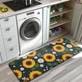 thumbnail image 3 of DarkBlue Sunflower Bee Pattern Kitchen Rug Mat,Kitchen Runner Rugs Non Skid Washable,Decorative Kitchen Floor Mats for Kitchen,Sink,Laundry,17"x47.2", 3 of 7