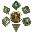 thumbnail image 1 of Metallic Dice Games LIC4205 7 Count Mini Dice Poly Set Ethereal Green with White Numbers, 10 mm, 1 of 2