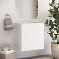 thumbnail image 2 of Wall Mount Vanity Cabinet (Sink not included), White, Melamine Wood , Hotel Bedroom Bathroom, Modern Contemporary HB33814, 2 of 9