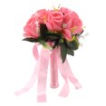 thumbnail image 1 of Ramos de boda Seda y plástico Romántico Exquisito Mango cómodo Hermoso ramo de novia para decoración del hogar Rosa, 1 of 14