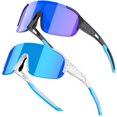 thumbnail image 1 of Gafas de sol IKTOD 2PACK para niños y jóvenes de béisbol UV400 negro y blanco, 1 of 6