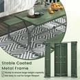 thumbnail image 6 of Topbuy Picnic Table Bench Set for 8 Person Outdoor Camping Table & 2 Benches with Metal Frame All-Weather Tabletop Green, 6 of 10