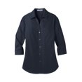 thumbnail image 3 of Port Authority Ladies 3/4-Sleeve Carefree Poplin Shirt Lw102 - River Blue Navy - M, 3 of 4