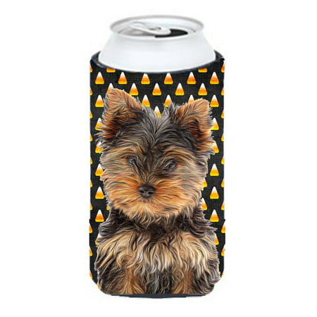 

Candy Corn Halloween Yorkie Puppy & Yorkshire Terrier Tall Boy bottle sleeve Hugger