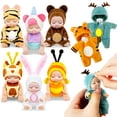 thumbnail image 1 of Minimuñecos Haawooky de 4 pulgadas con 8 prendas de animales, 6 unidades, 1 of 7