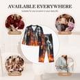 thumbnail image 7 of Honeii Astronaut Cosmic Rainbow Print Women's Pajama Sets Long Sleeve Button Down Sleepwear Nightwear Soft Pjs Lounge Sets 2PCS-X-Large, 7 of 7