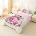 thumbnail image 2 of Homewish Cute Maltese Animal Twin Comforter Sets,Pink Bow Heart Bedding Set,Daisy Floral Decor,Pink Reversible,2-Piece,1 Comforter and 1 Pillowcase, 2 of 7