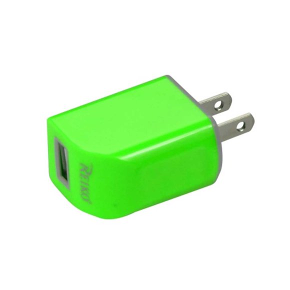 TRAVEL CHARGER WITH DATA CABLE MICRO USB DEVICES GREEN