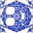 thumbnail image 4 of Metal Light Switch Plate Cover Mandala Blue White Flower Tile Pattern MDL064, 4 of 13