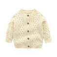 thumbnail image 1 of Godderr Toddler Baby Boy Knitted Sweater Button Cardigan Long Sleeve Breathable Coat Twist Jacket, 1 of 5