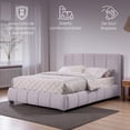 thumbnail image 3 of Ilios Innova | Base de Cama con Cabecera Matrimonial y Sistema Hidráulico para Almacenamiento, Estructura de Madera con Tapizado en Lino color Gris., 3 of 9