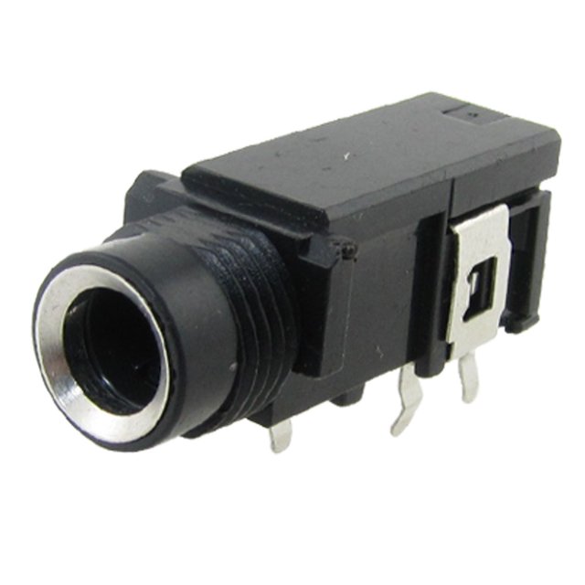 Unique Bargains 1/4' 6.5mm 3 Pin Stereo Jack Panel Mount PCB Connector Black